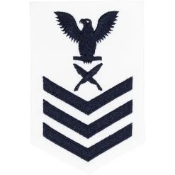 Best deal 🎉 Vanguard NAVY RATE BADGE E-6 YEOMAN BLUE ON WHITE CERTIFIED NAVY TWILL FEMALE 🎁
